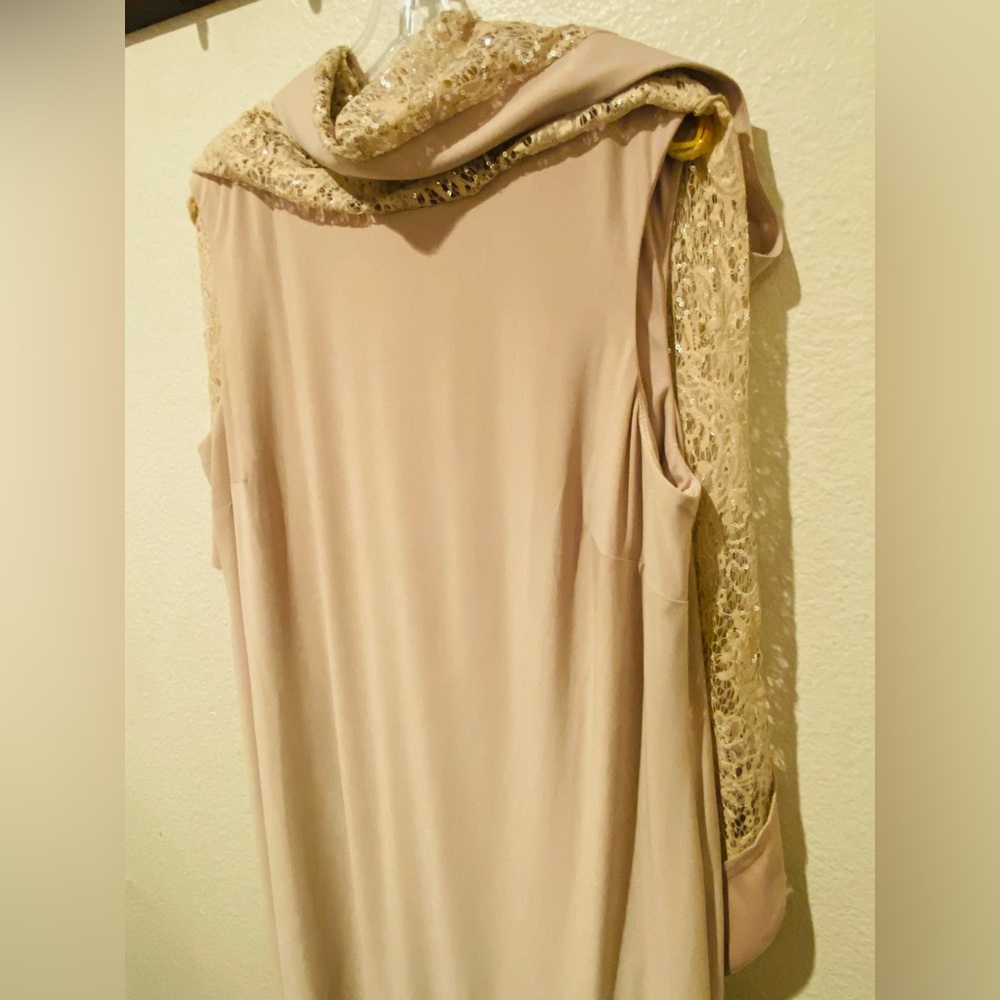 Dress Barn Gold Asymmetrical Sequin Dress - Picture 8 of 9